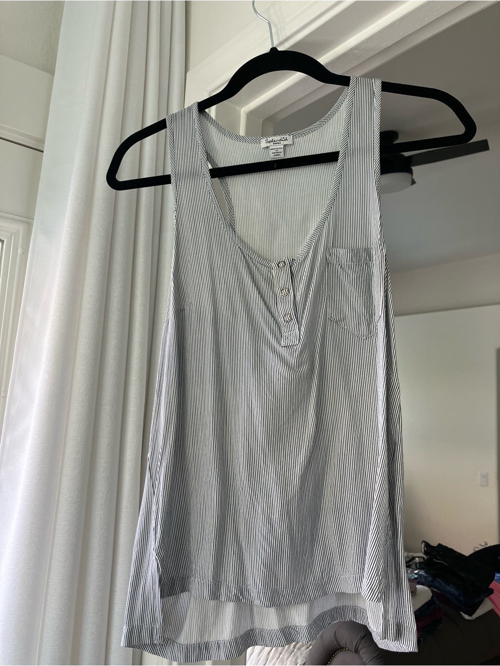 Splendid Black and White Pinstripe Tank